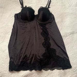 La Senza black lace lingerie slip size L